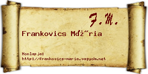 Frankovics Mária névjegykártya