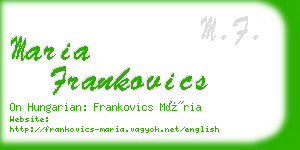 maria frankovics business card